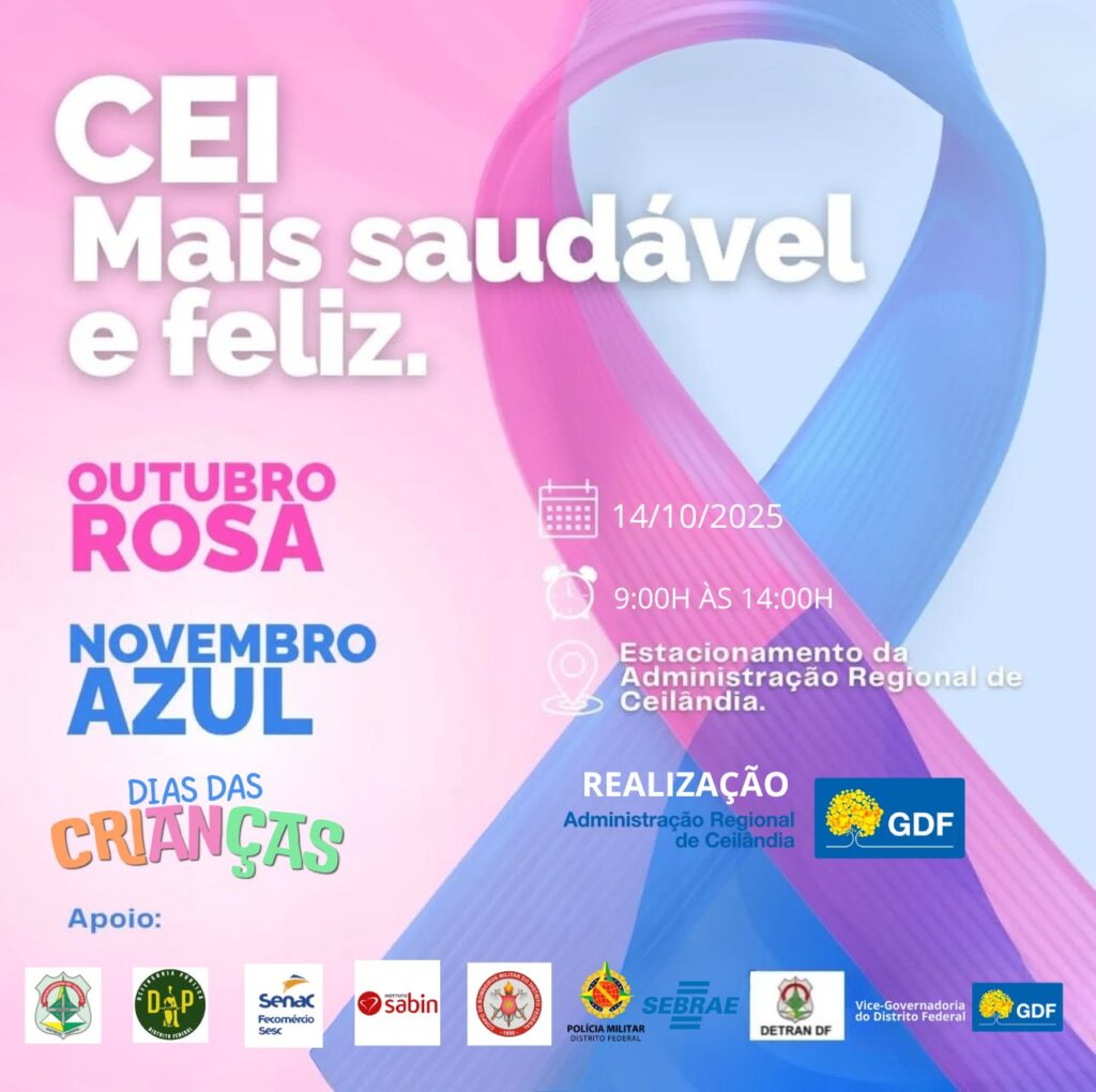 Ceilândia promove grande ação social em alusão ao Outubro Rosa, Novembro Azul e Dia das Crianças em 14 de Outubro